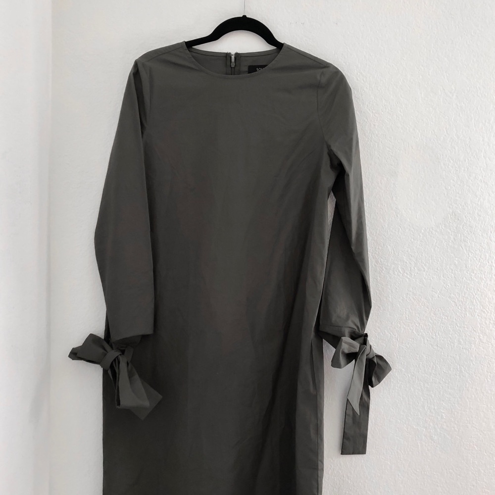 Solika tie-sleeve dress in Olive / Sara dress
